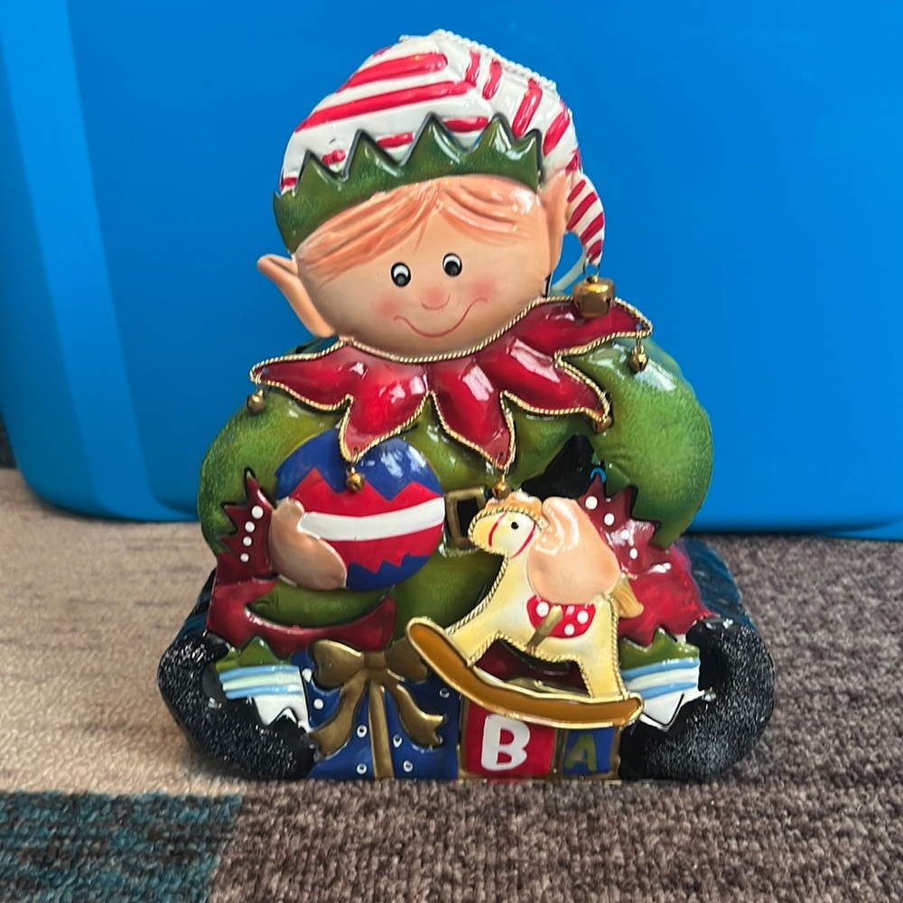 Home Interiors Christmas Elf Tin. Vintage